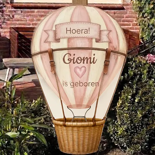 Balloon Dream geboortebord met naam