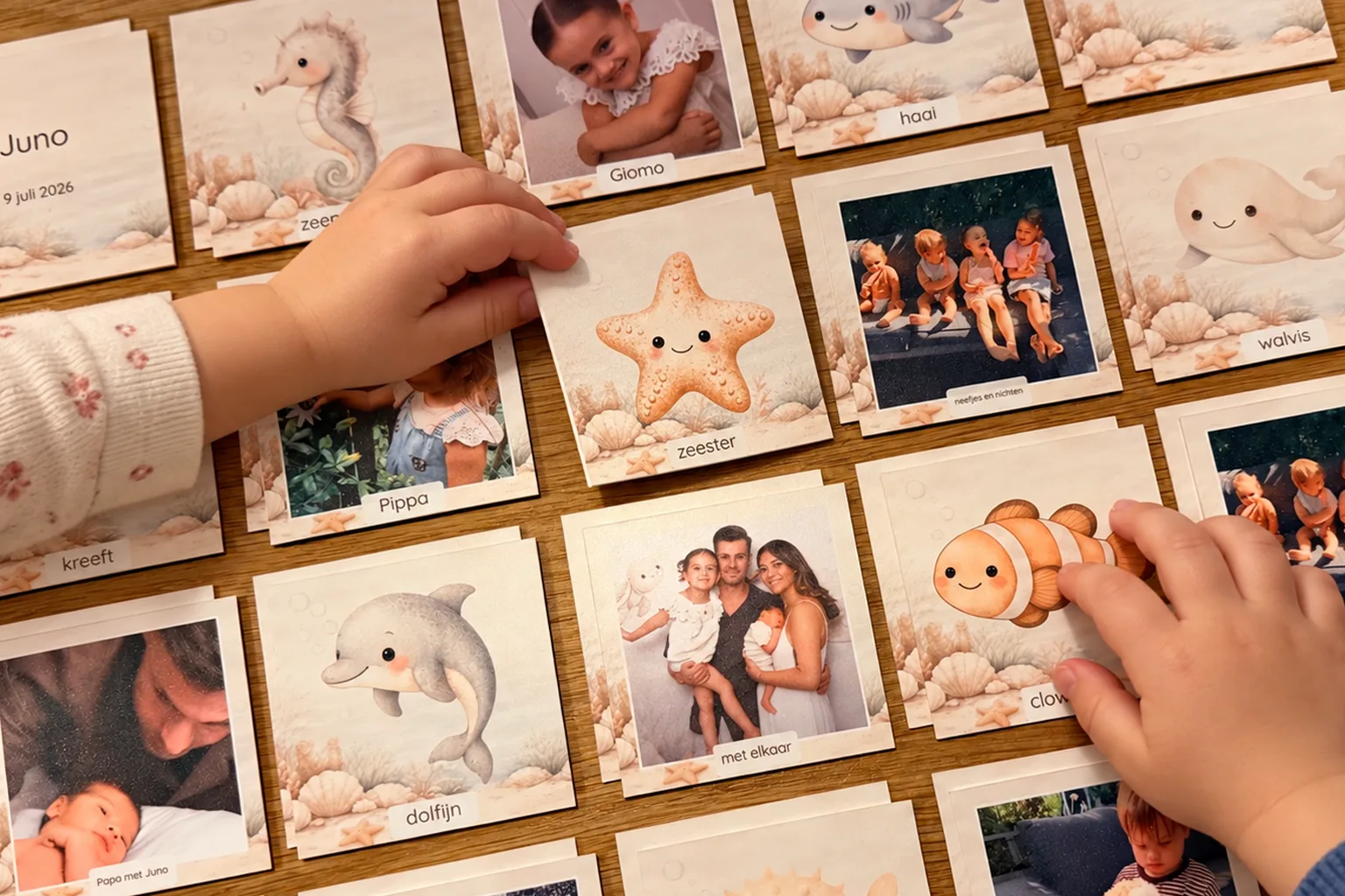 Gepersonaliseerd geheugenspel met naam, te bestellen op jouwkinderkamer.nl