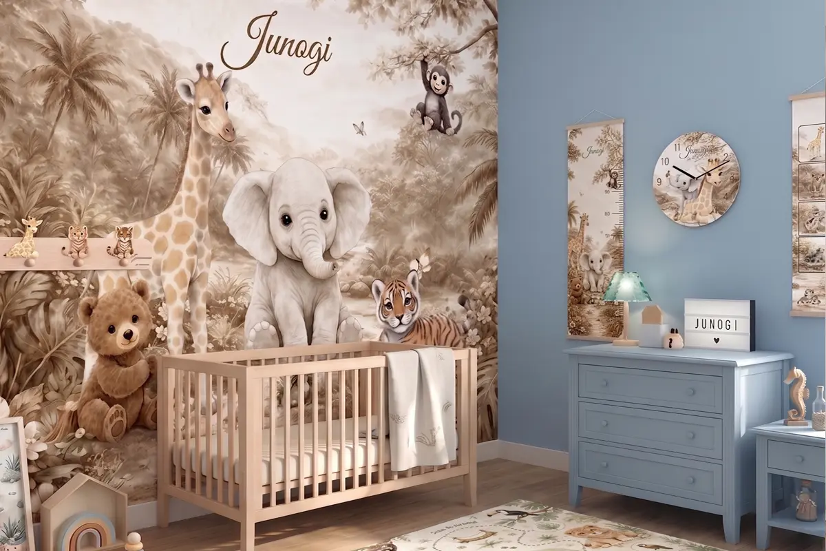 Jungle babykamer met naam