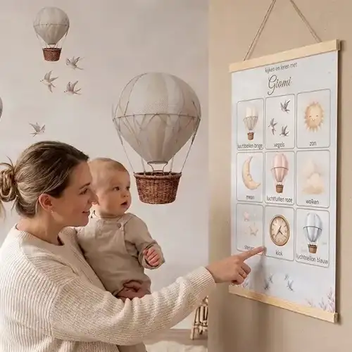 Kijk- en leerposter met naam voor de kinderkamer, jouwkinderkamer.nl
