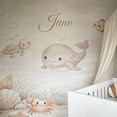 Behang met naam voor de babykamer