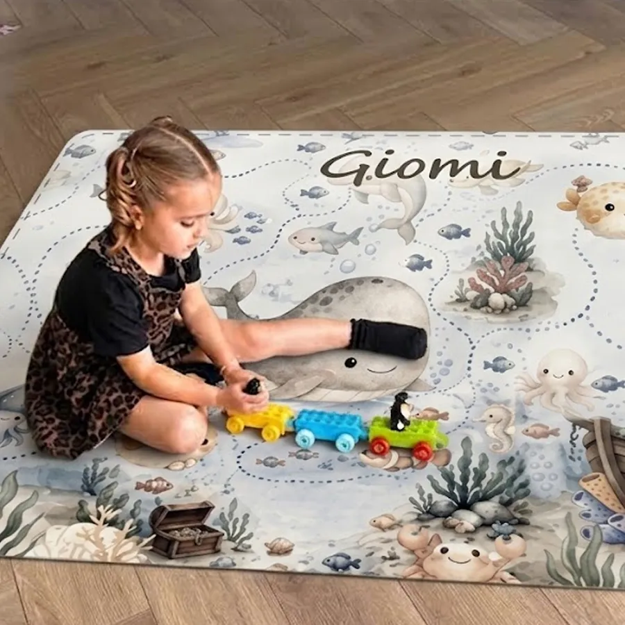 Speel- en leermat met naam voor de kinderkamer, jouwkinderkamer.nl
