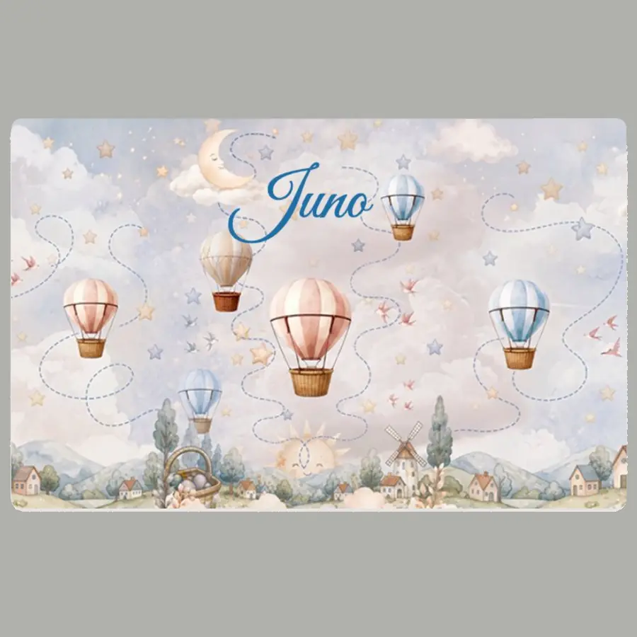 Speel- en leermat Moon Balloon-thema, 95x150 cm PVC